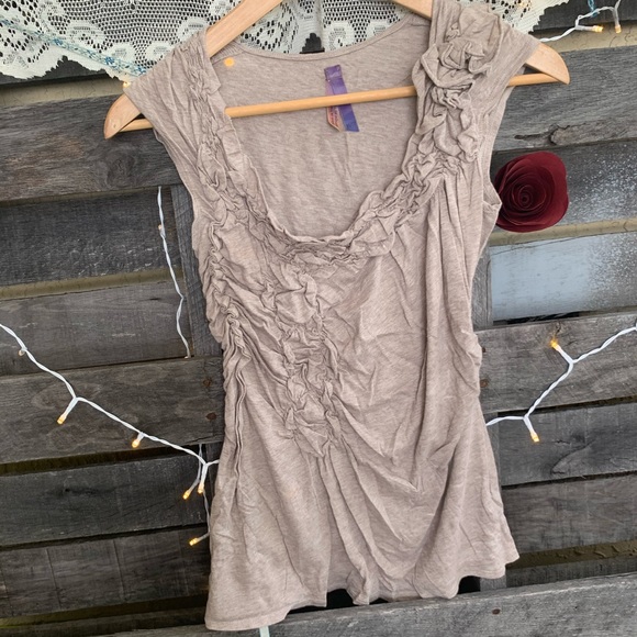 Anthropologie Ruched Sleeveless Top - Picture 1 of 7